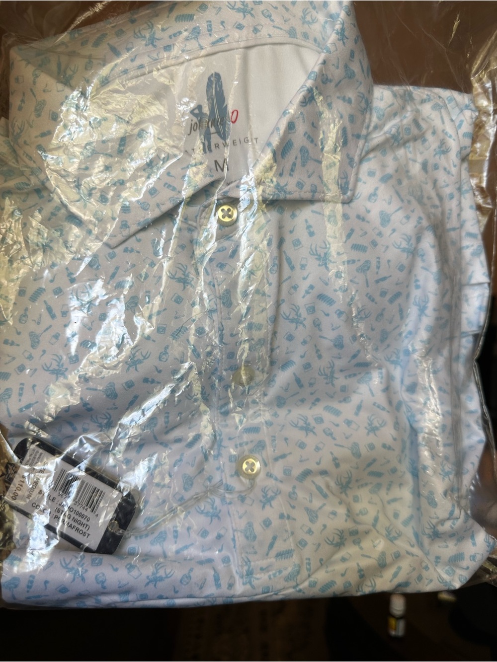 Johnnie-O Stag Night Printed Featherweight Performance Golf Polo Medium NWT - Picture 3 of 7